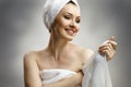 Woman with bathtowel Royalty Free Stock Photo