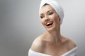 Woman with bathtowel Royalty Free Stock Photo