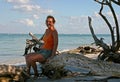 Woman on Beach Royalty Free Stock Photo