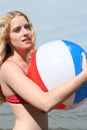 Woman with a Beach Ball Royalty Free Stock Photo