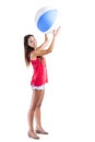 Woman with a beach ball Royalty Free Stock Photo