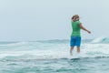 Woman Beach Tidal Pool Watching Ocean