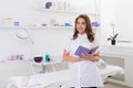 Woman beautician doctor at work in spa center Royalty Free Stock Photo