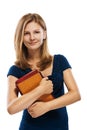 Woman beautiful books hand Royalty Free Stock Photo