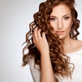 Woman with Beautiful Curly Hair