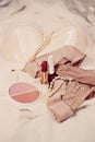 Woman beauty items Royalty Free Stock Photo