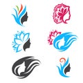 Woman Beauty Logo Design Set Royalty Free Stock Photo