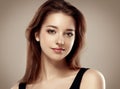 Woman beauty portrait studio closeup with healthy skin