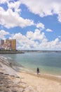 Woman from behind on the Beach in the vicinity of the American Village in Chatan City of Okinawa