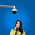 Woman being spied Royalty Free Stock Photo