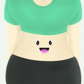 Woman belly with cute face