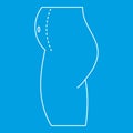 Woman belly marked out for cosmetic surgery icon Royalty Free Stock Photo