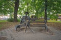 Woman on the bench Sculpture by Vladimir Zhbanov at Mikhailovsky Garden Square - Minsk, Belarus