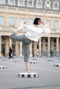 Yoga, pilates, fitness, sport in paris, france Royalty Free Stock Photo