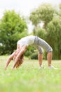 Woman bending over backwards Royalty Free Stock Photo