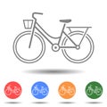 Woman bicycle icon vector logo