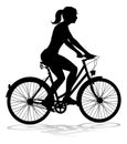 Woman Bike Cyclist Riding Bicycle Silhouette