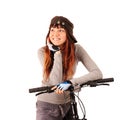 Woman bicyclist Royalty Free Stock Photo