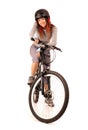 Woman bicyclist Royalty Free Stock Photo