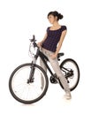 Woman bicyclist