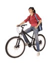 Woman bicyclist Royalty Free Stock Photo