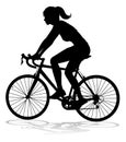 Woman Bike Cyclist Riding Bicycle Silhouette Royalty Free Stock Photo