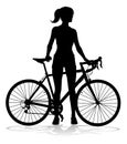 Woman Bike Cyclist Riding Bicycle Silhouette Royalty Free Stock Photo