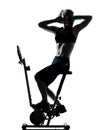 Woman biking workout fitness posture Royalty Free Stock Photo