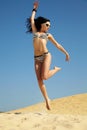Woman in bikini on beach Royalty Free Stock Photo