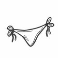 Woman bikini panty vector line icon. Woman bikini panty linear outline icon