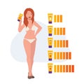 Woman in bikini showing sun protection product. sunblock,sunscreen. skin care concept.