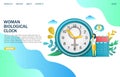 Woman biological clock vector website landing page design template