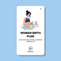 woman birth plan vector