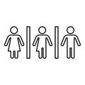 Woman bisexual transvestite gay man loyalty concept icon black color outline vector illustration flat style image