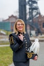 Woman black coal miner foreman in gala parade uniform Royalty Free Stock Photo