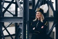 Woman black coal miner foreman in gala parade uniform Royalty Free Stock Photo