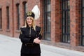 Woman black coal miner in gala uniform Royalty Free Stock Photo