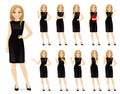 Woman in black dress character set