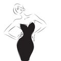 Woman with Black Dress Royalty Free Stock Photo