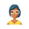Woman black with eyeglasses avatar character