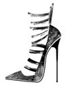 Woman black high heels