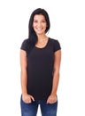 Woman in black t-shirt