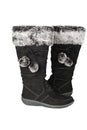 Woman black winter boots. Royalty Free Stock Photo