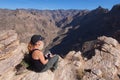 Woman on the Blackett`s Ridge Trail, Arizona.