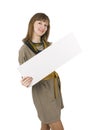 Woman blank board Royalty Free Stock Photo