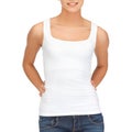 Woman in blank white tank top Royalty Free Stock Photo