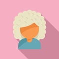 Woman blonde female icon flat vector. Coiffure fashion