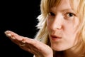 Woman blowing kiss Royalty Free Stock Photo