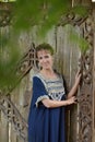 Woman with a blue dress Royalty Free Stock Photo