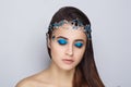 Woman blue make up Royalty Free Stock Photo